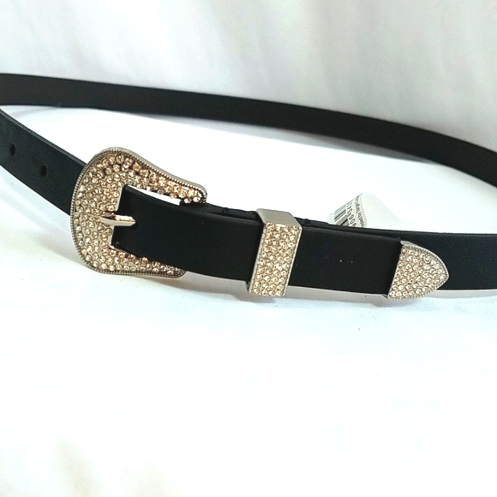 Wild Fable Women's Rhinestone Western Belt Black Size Medium